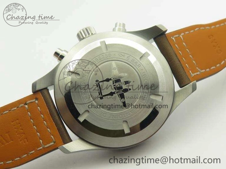 Compact Pilot Chrono IW377713 ZF 1:1 Best Edition Brown Dial On Brown Leather Strap A 7214