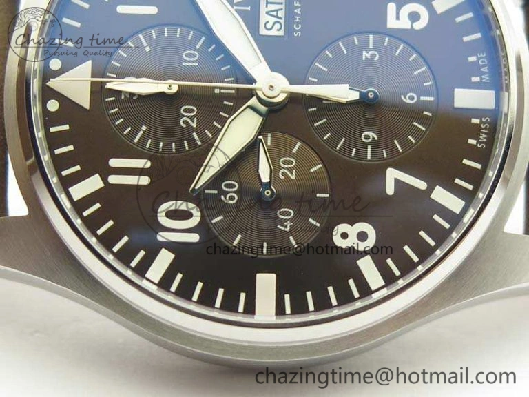 Compact Pilot Chrono IW377713 ZF 1:1 Best Edition Brown Dial On Brown Leather Strap A 7214