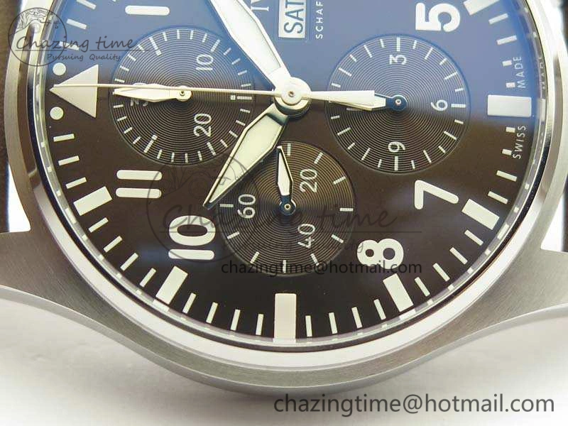 Compact Pilot Chrono IW377713 ZF 1:1 Best Edition Brown Dial On Brown Leather Strap A 7214