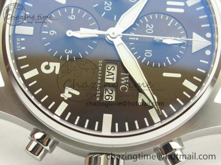 Compact Pilot Chrono IW377713 ZF 1:1 Best Edition Brown Dial On Brown Leather Strap A 7214