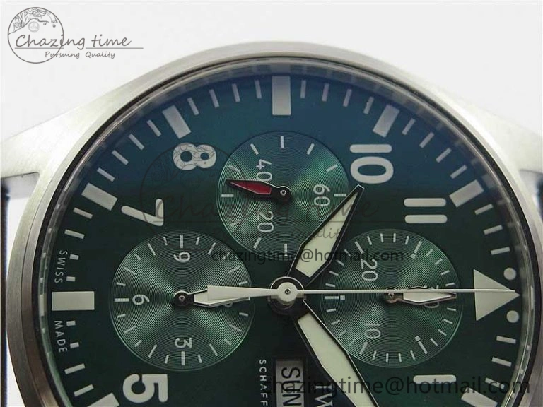Pilot Chrono IW377726 ZF 1:1 Best Edition Green Dial on Brown Leather Strap A Effortless 7125