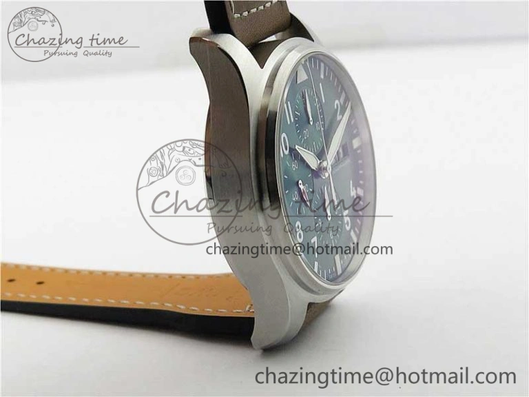 Pilot Chrono IW377726 ZF 1:1 Best Edition Green Dial on Brown Leather Strap A Effortless 7125