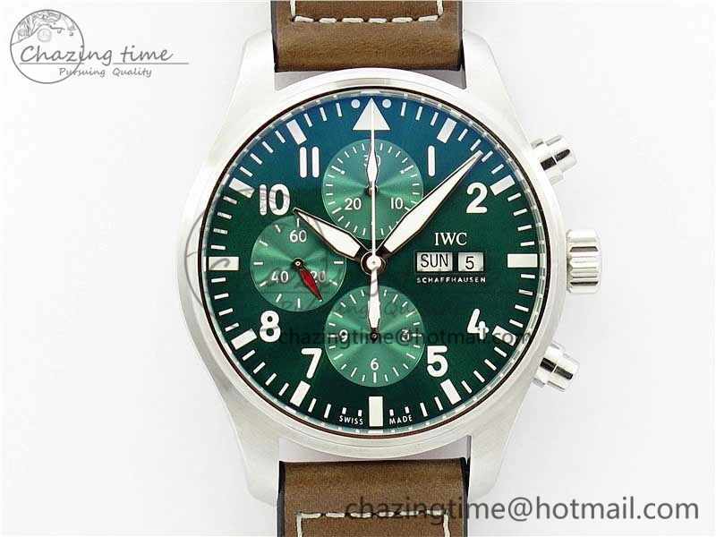 Pilot Chrono IW377726 ZF 1:1 Best Edition Green Dial on Brown Leather Strap A Effortless 7125