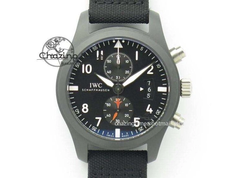Premium Pilot Chrono IW388001 Real Ceramic ZF 1:1 Best Edition On Black Nylon Strap A 7329