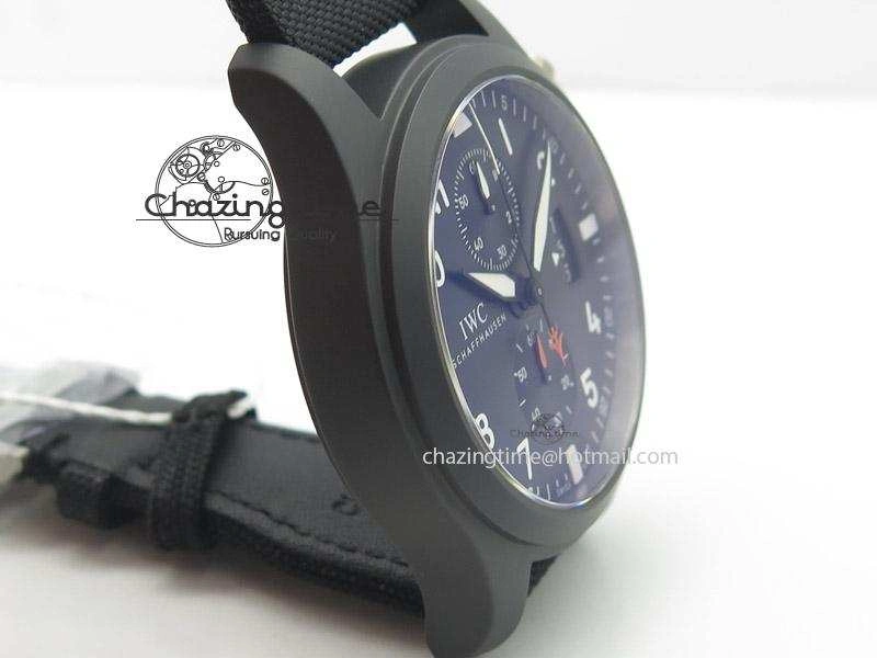 Premium Pilot Chrono IW388001 Real Ceramic ZF 1:1 Best Edition On Black Nylon Strap A 7329