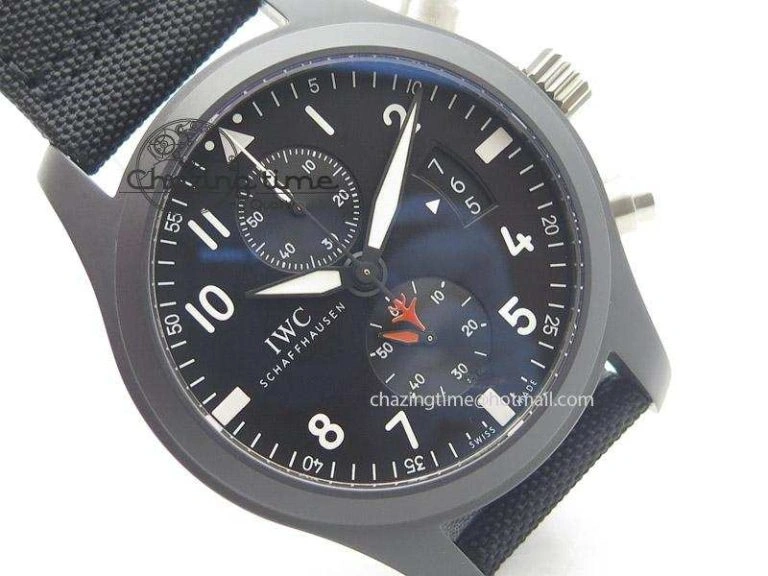 Premium Pilot Chrono IW388001 Real Ceramic ZF 1:1 Best Edition On Black Nylon Strap A 7329