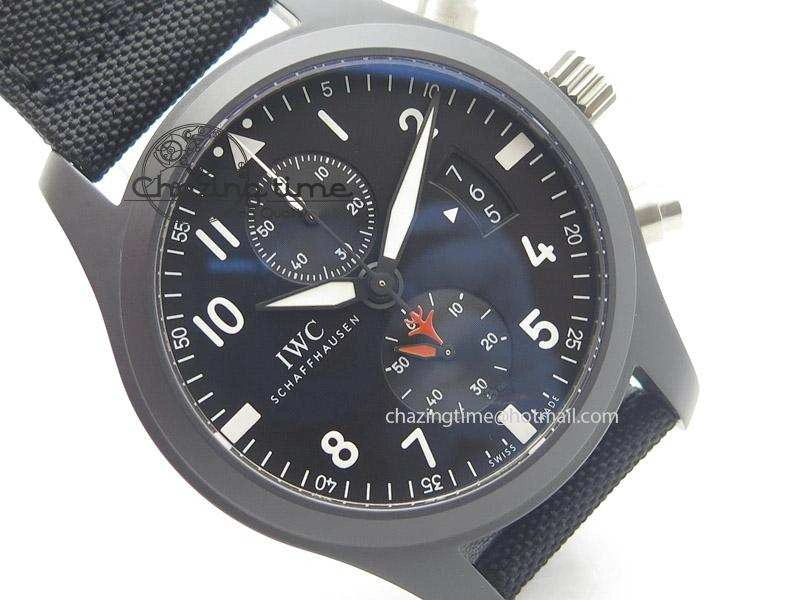 Premium Pilot Chrono IW388001 Real Ceramic ZF 1:1 Best Edition On Black Nylon Strap A 7329