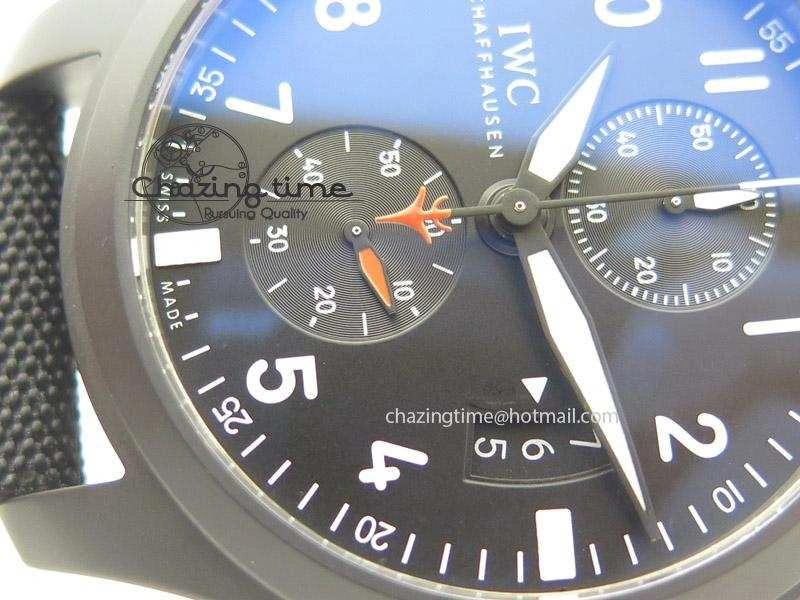 Premium Pilot Chrono IW388001 Real Ceramic ZF 1:1 Best Edition On Black Nylon Strap A 7329