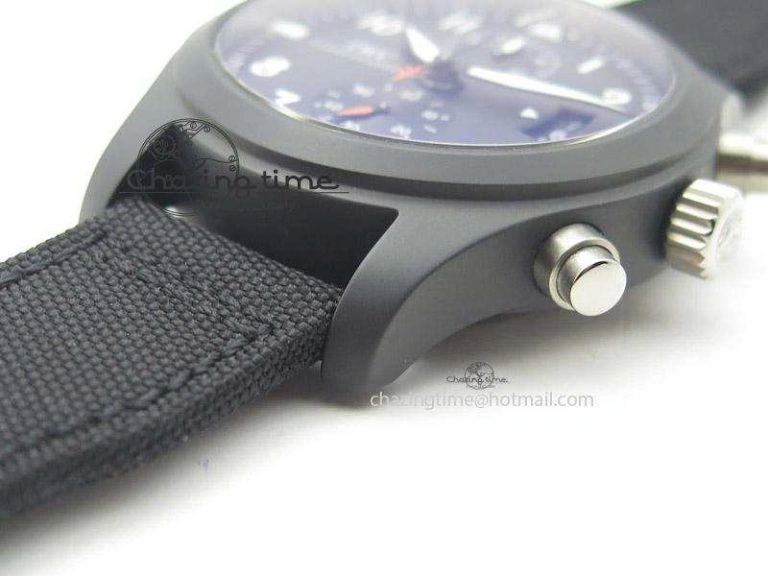 Premium Pilot Chrono IW388001 Real Ceramic ZF 1:1 Best Edition On Black Nylon Strap A 7329