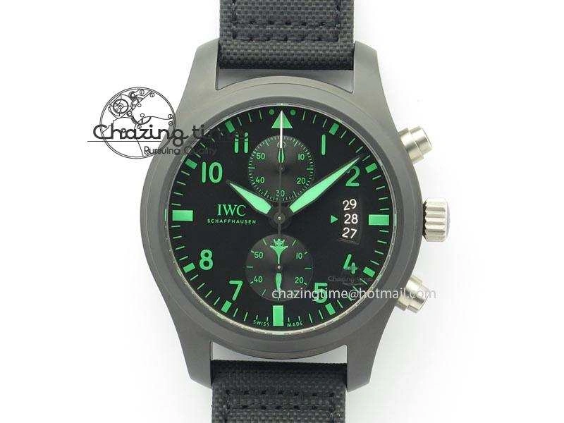 Pilot Chrono IW388003 Real Ceramic V6F Best Edition Green Markers On Black Nylon Strap A Contemporary 7283