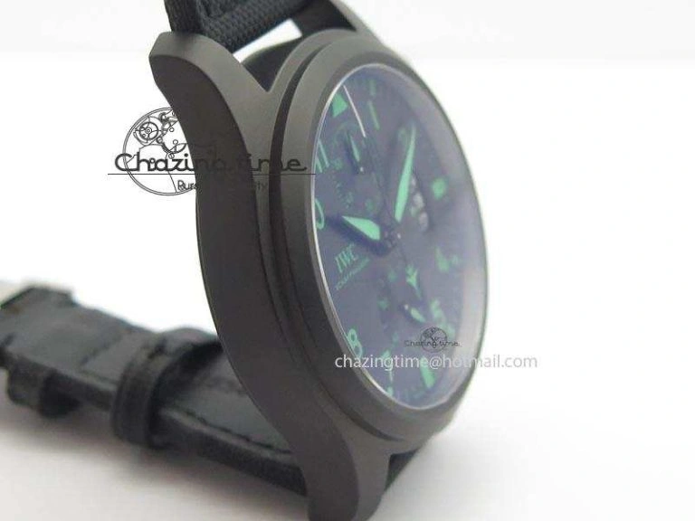 Pilot Chrono IW388003 Real Ceramic V6F Best Edition Green Markers On Black Nylon Strap A Contemporary 7283