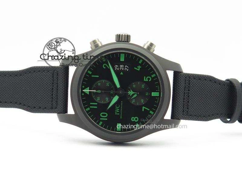 Pilot Chrono IW388003 Real Ceramic V6F Best Edition Green Markers On Black Nylon Strap A Contemporary 7283