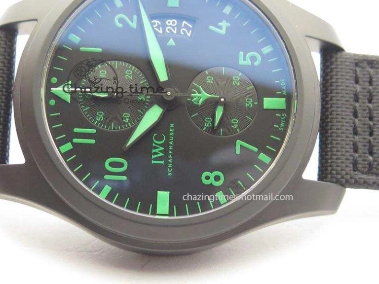 Pilot Chrono IW388003 Real Ceramic V6F Best Edition Green Markers On Black Nylon Strap A Contemporary 7283