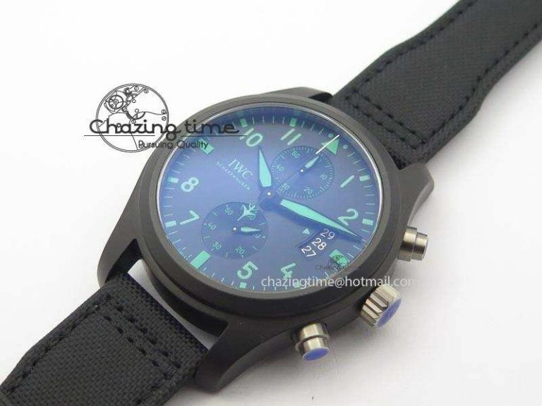 Pilot Chrono IW388003 Real Ceramic V6F Best Edition Green Markers On Black Nylon Strap A Contemporary 7283