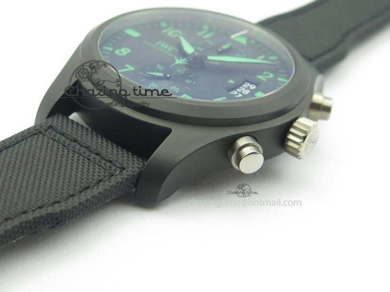 Pilot Chrono IW388003 Real Ceramic V6F Best Edition Green Markers On Black Nylon Strap A Contemporary 7283