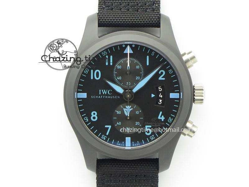Trendy Pilot Chrono IW388003 Real Ceramic ZF 1:1 Best Edition On Black Nylon Strap A 7322