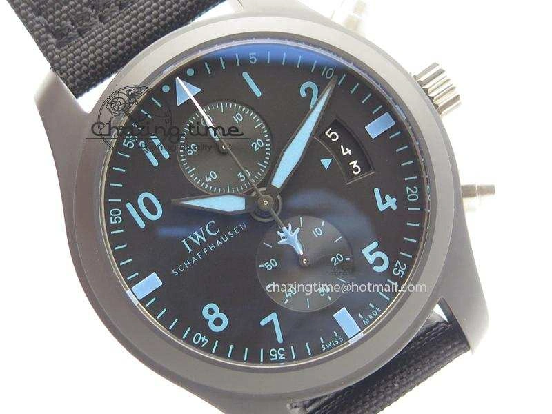Trendy Pilot Chrono IW388003 Real Ceramic ZF 1:1 Best Edition On Black Nylon Strap A 7322