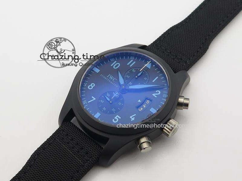 Trendy Pilot Chrono IW388003 Real Ceramic ZF 1:1 Best Edition On Black Nylon Strap A 7322