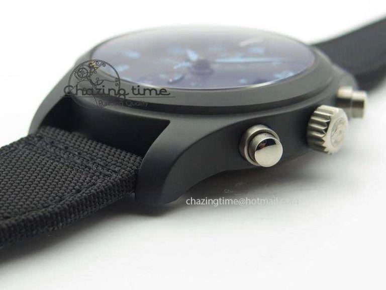 Trendy Pilot Chrono IW388003 Real Ceramic ZF 1:1 Best Edition On Black Nylon Strap A 7322