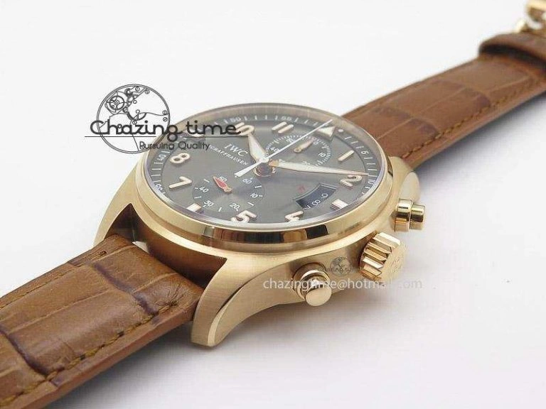 Pilot Chrono RG 3878 Gray Dial on Light Brown Leather Strap A GoAnywhere 7394
