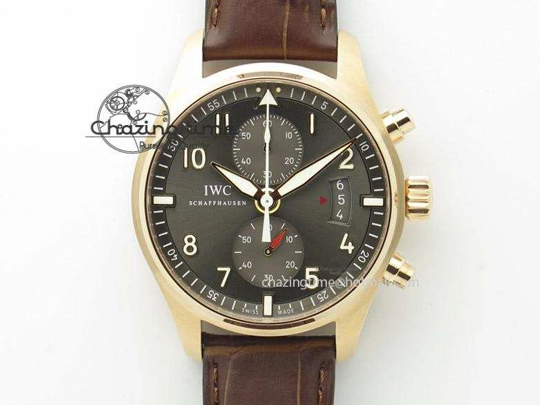 Neat Pilot Chrono RG 3878 ZF Best Edition Grey Dial On Brown Leather Strap A 7330