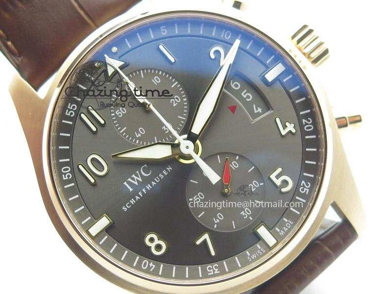 Neat Pilot Chrono RG 3878 ZF Best Edition Grey Dial On Brown Leather Strap A 7330