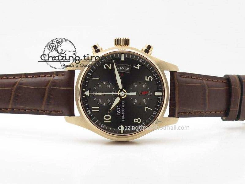 Neat Pilot Chrono RG 3878 ZF Best Edition Grey Dial On Brown Leather Strap A 7330