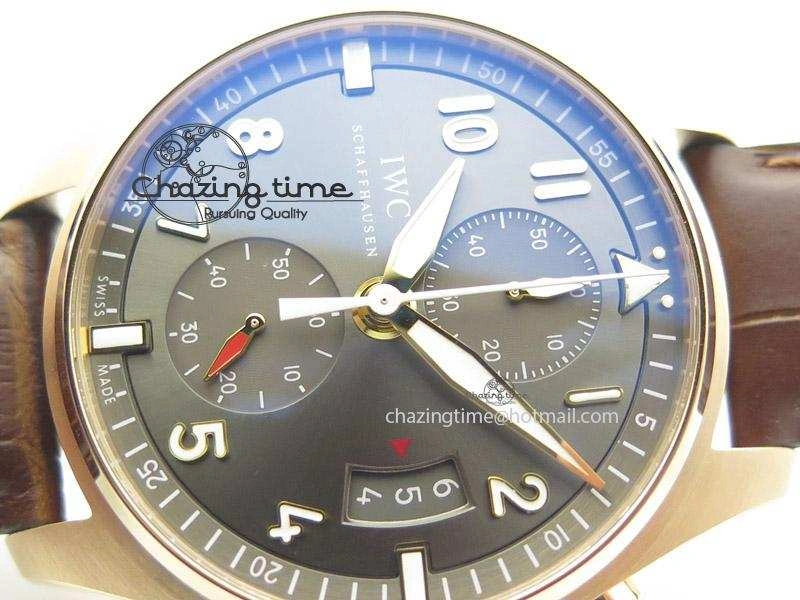 Neat Pilot Chrono RG 3878 ZF Best Edition Grey Dial On Brown Leather Strap A 7330