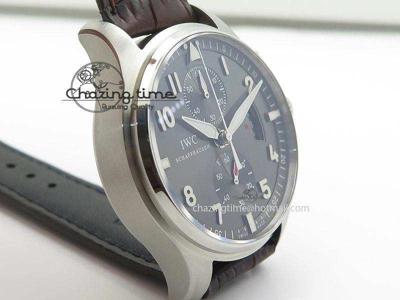 Pilot Chrono SS 3878 Gray Dial on Brown Leather Strap A StreetReady 7395
