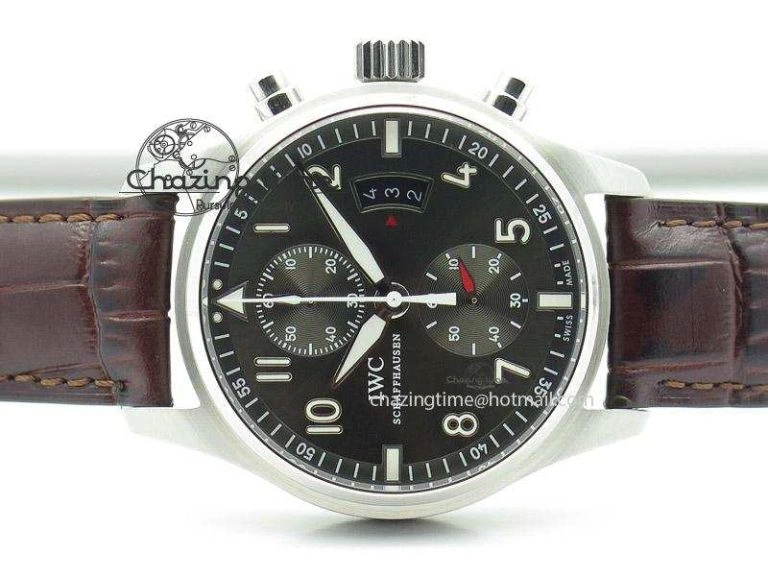Pilot Chrono SS 3878 Gray Dial on Brown Leather Strap A StreetReady 7395