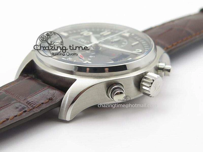 Pilot Chrono SS 3878 Gray Dial on Brown Leather Strap A StreetReady 7395