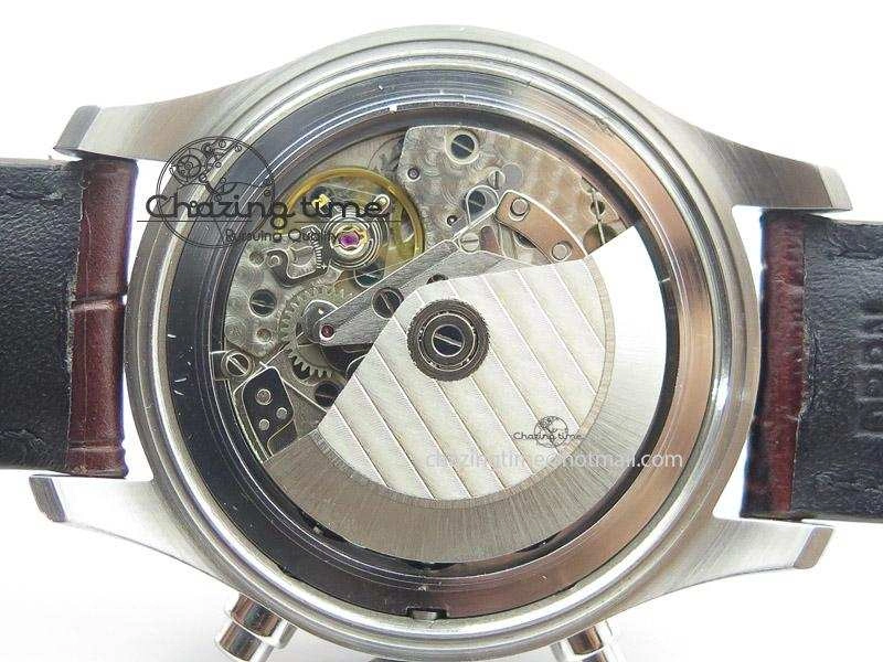 Pilot Chrono SS 3878 Gray Dial on Brown Leather Strap A StreetReady 7395