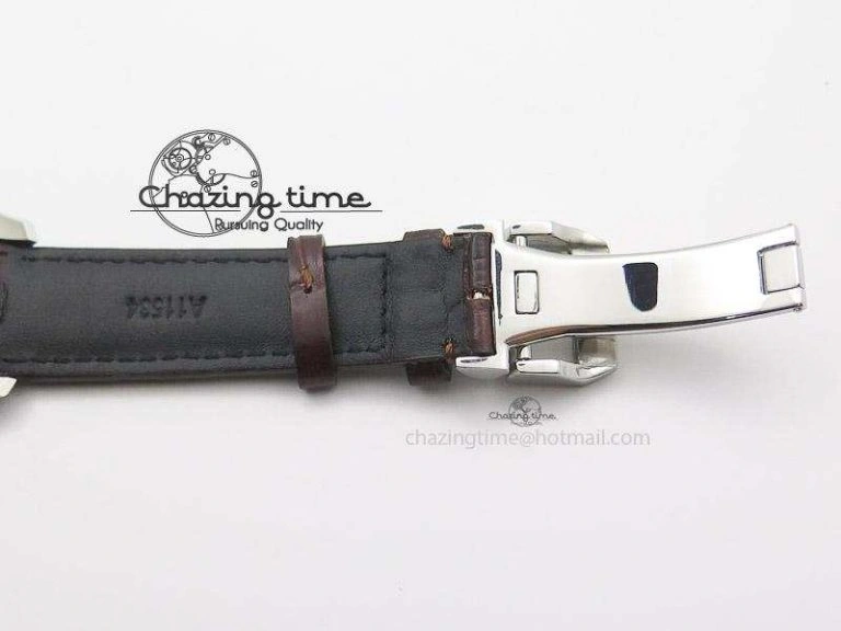 Pilot Chrono SS 3878 Gray Dial on Brown Leather Strap A StreetReady 7395