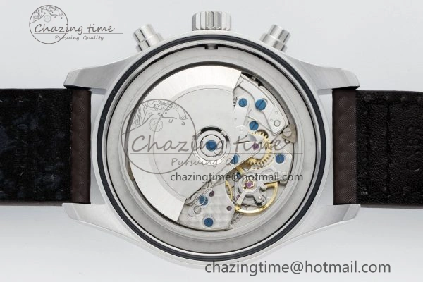 Pilot Chrono SS AZF 1:1 Best Edition Black Dial Orange Markers on Brown Leather Strap A GoodFit 7065