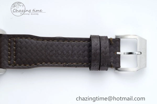 Pilot Chrono SS AZF 1:1 Best Edition Black Dial Orange Markers on Brown Leather Strap A GoodFit 7065