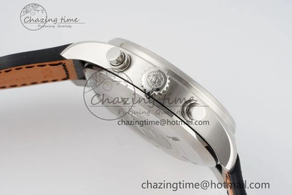 Pilot Chrono SS AZF 1:1 Best Edition Black Dial on Black Leather Strap A HighPerformance 7061
