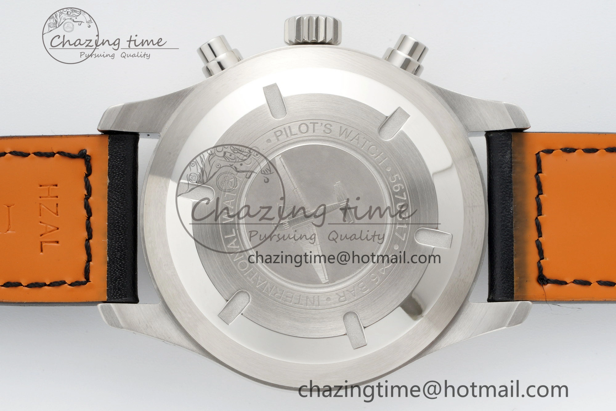 Pilot Chrono SS AZF 1:1 Best Edition Black Dial on Black Leather Strap A HighPerformance 7061