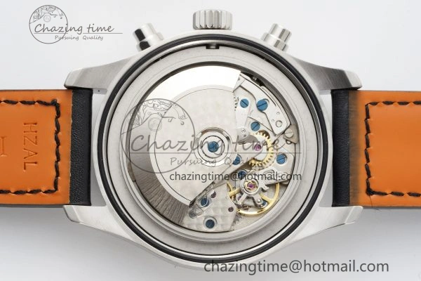 Pilot Chrono SS AZF 1:1 Best Edition Black Dial on Black Leather Strap A HighPerformance 7061