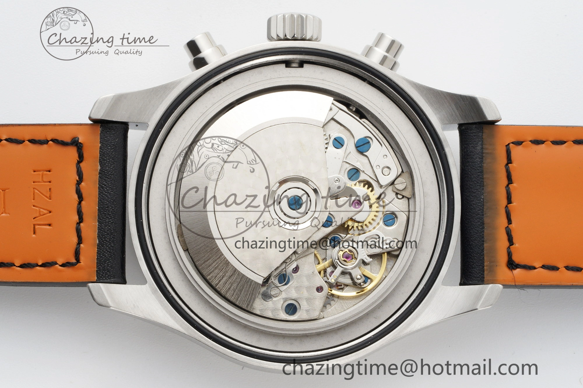 Pilot Chrono SS AZF 1:1 Best Edition Black Dial on Black Leather Strap A HighPerformance 7061