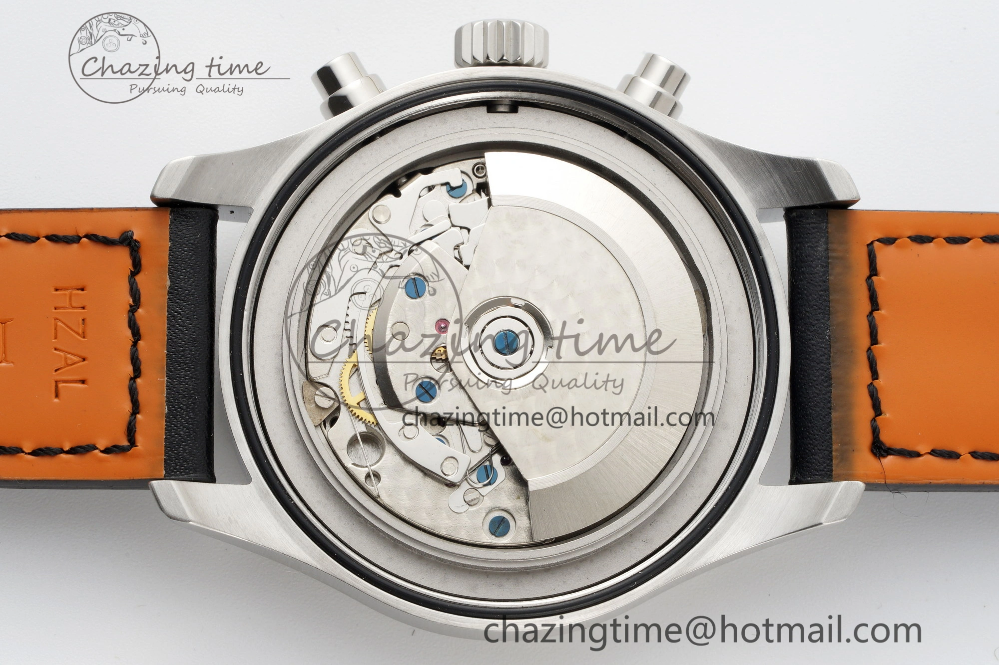 Pilot Chrono SS AZF 1:1 Best Edition Black Dial on Black Leather Strap A HighPerformance 7061