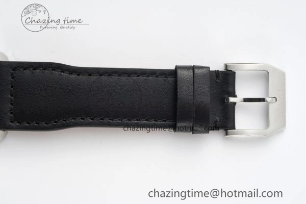 Pilot Chrono SS AZF 1:1 Best Edition Black Dial on Black Leather Strap A HighPerformance 7061