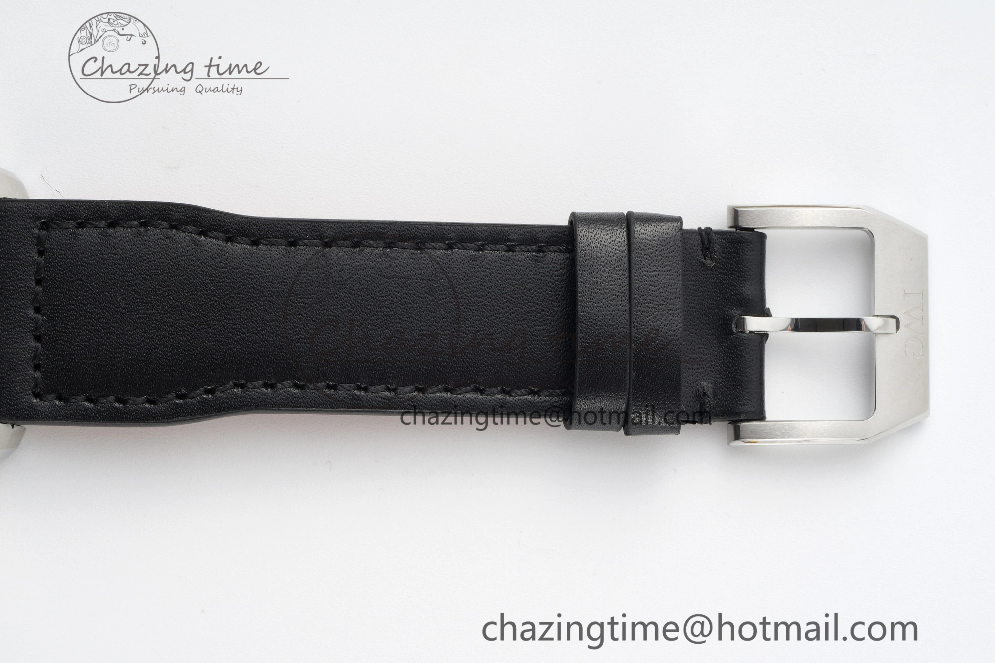 Pilot Chrono SS AZF 1:1 Best Edition Black Dial on Black Leather Strap A HighPerformance 7061