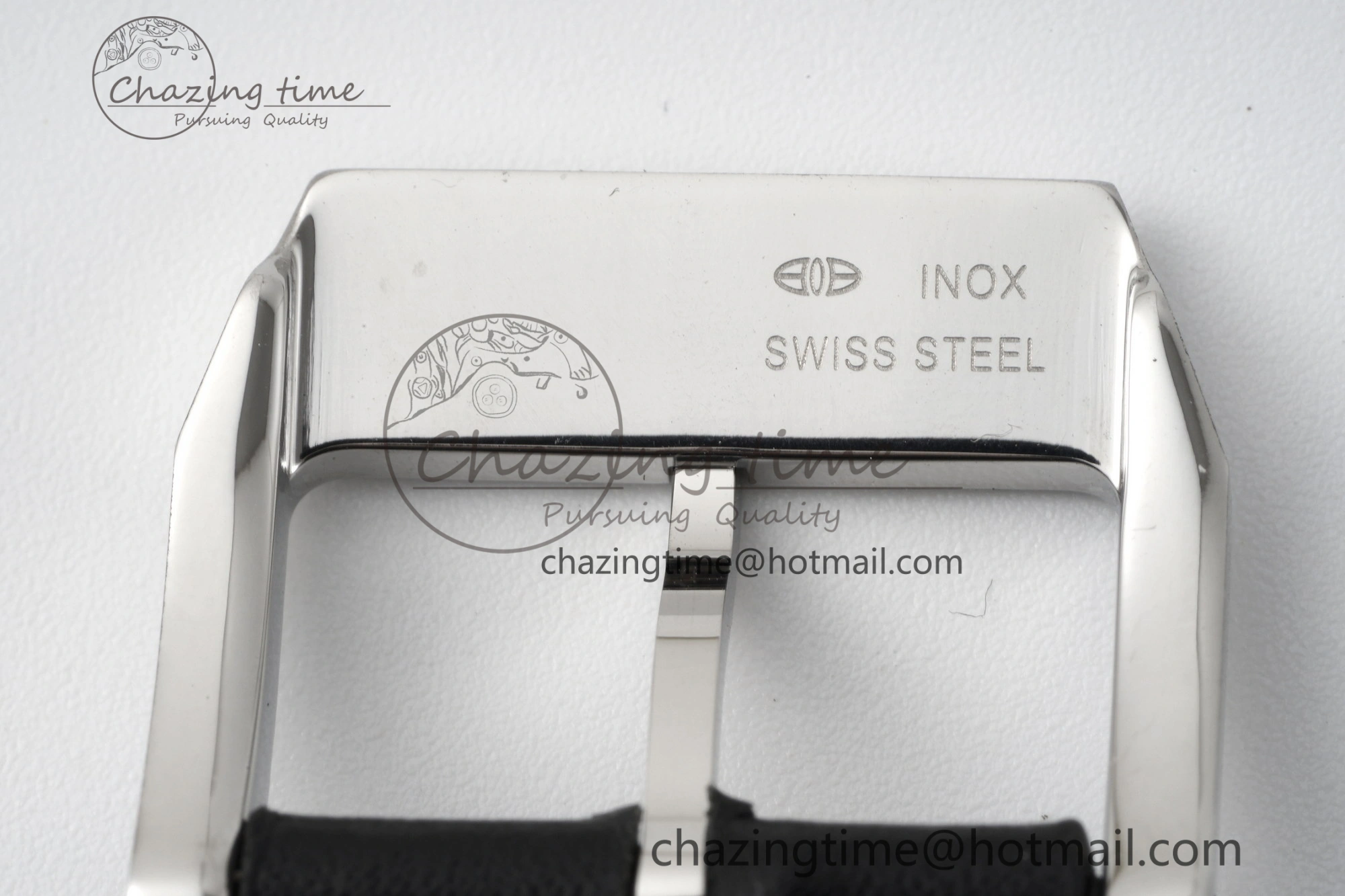 Pilot Chrono SS AZF 1:1 Best Edition Black Dial on Black Leather Strap A HighPerformance 7061