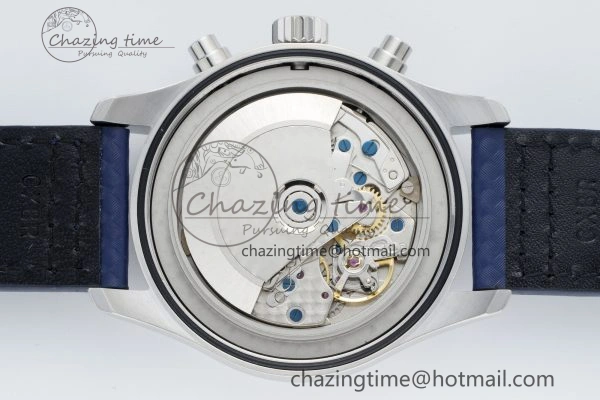 Pilot Chrono SS AZF 1:1 Best Edition Blue Dial Orange Hand on Blue Leather Strap A SunProtective 7063