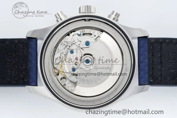 Pilot Chrono SS AZF 1:1 Best Edition Blue Dial Orange Hand on Blue Leather Strap A SunProtective 7063