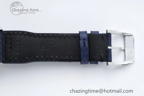 Pilot Chrono SS AZF 1:1 Best Edition Blue Dial Orange Hand on Blue Leather Strap A SunProtective 7063
