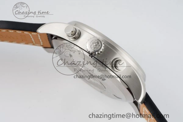 Pilot Chrono SS AZF 1:1 Best Edition Blue Dial on Brown Leather Strap A Bright 7060