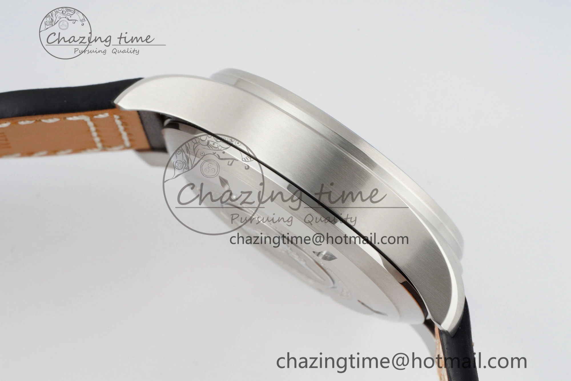 Pilot Chrono SS AZF 1:1 Best Edition Blue Dial on Brown Leather Strap A Bright 7060