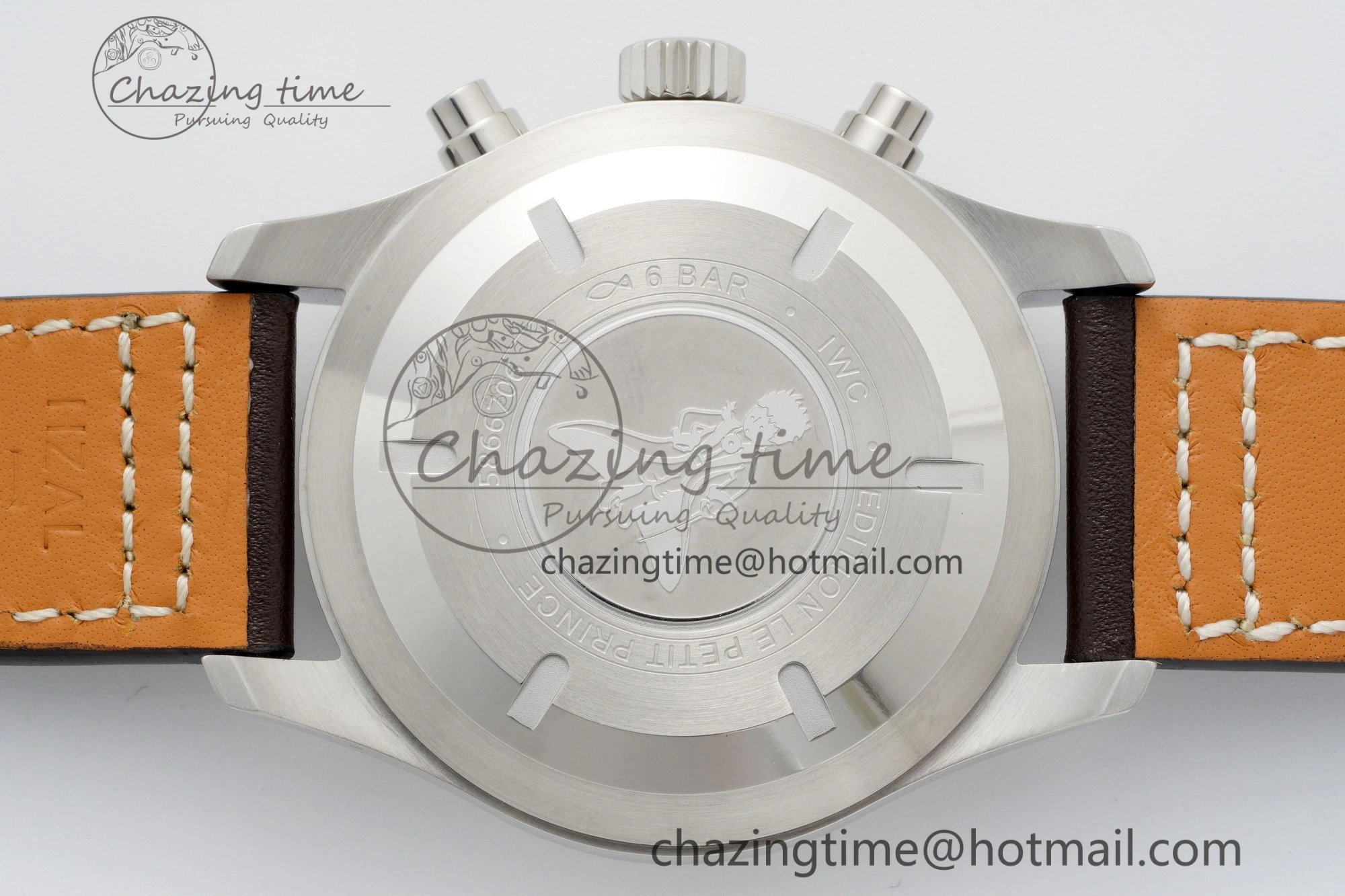Pilot Chrono SS AZF 1:1 Best Edition Blue Dial on Brown Leather Strap A Bright 7060