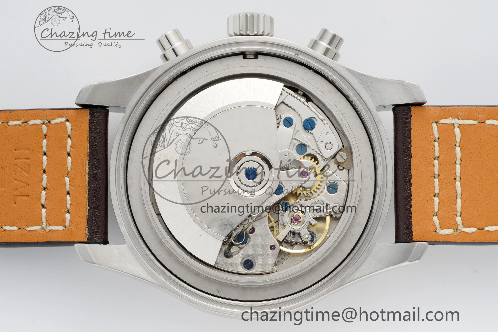 Classic Pilot Chrono SS AZF 1:1 Best Edition Brown Dial on Brown Leather Strap A 7062